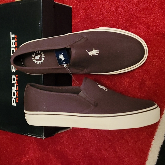 Brand New Ralph Lauren Polo Sport Men's Brown Lofars/ Sneakers - Picture 3 of 6